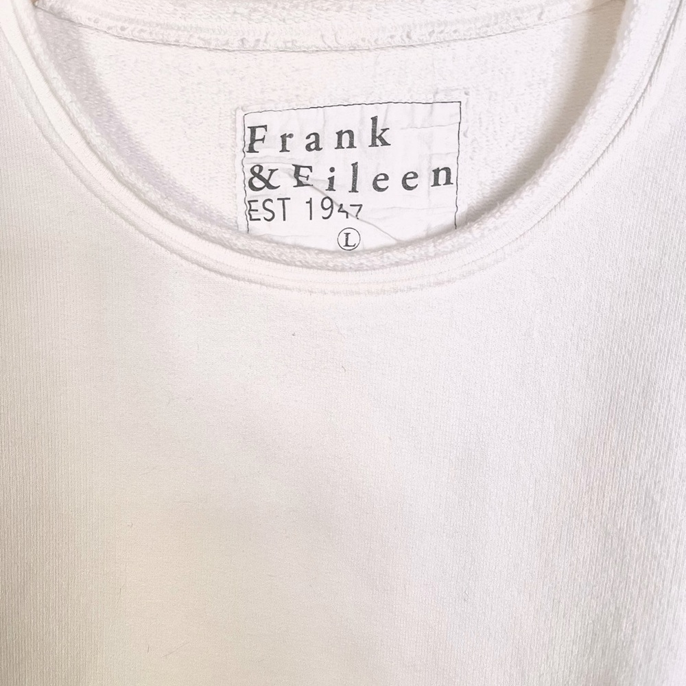FRANK & EILEEN TEE LAB WHITE JAMES BOYFRIEND FLEECE SWEATSHIRT SIZE L